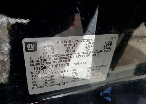 2017 Cadillac Escalade Luxury z USA, uszkodzony, nr VIN 1GYS4BKJ7HR113198